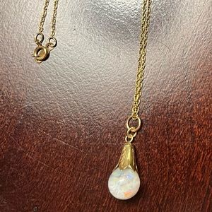 Vintage Floating Opal Gold Filled Necklace 18”